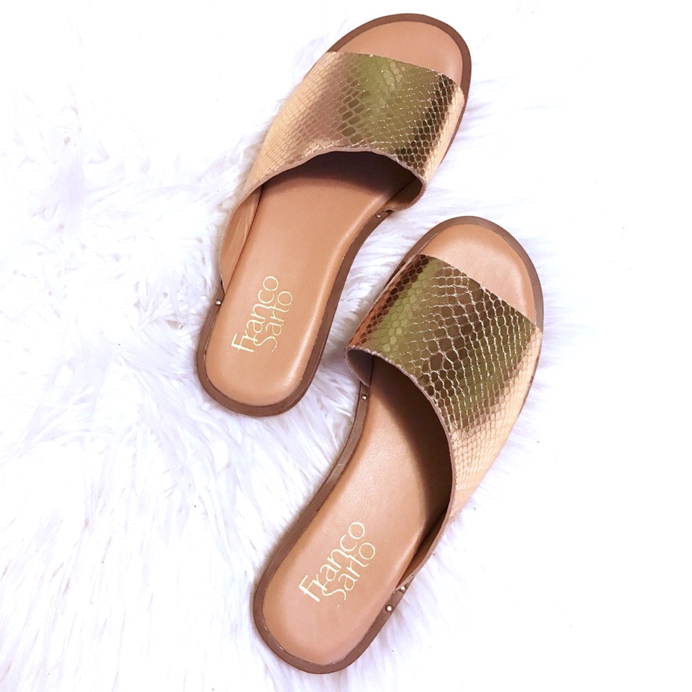 Franco Sarto Gold Rye Sandals✨